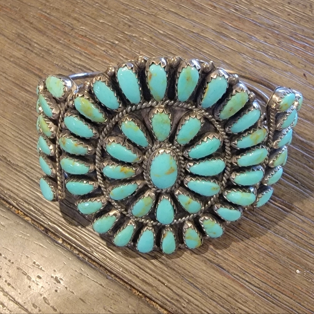 Larry Moses Begay Navajo Turquoise Cuff Bracelet